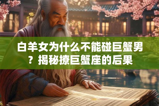 白羊女为什么不能碰巨蟹男?揭秘撩巨蟹座的后果 白羊女为什么不能碰巨蟹男?揭秘撩巨蟹座的后果