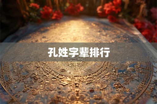孔姓字辈排行