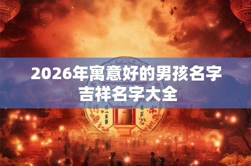 2026年寓意好的男孩名字 吉祥名字大全