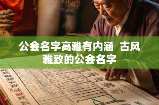 公会名字高雅有内涵 古风雅致的公会名字 公会名字高雅有内涵 古风雅致的公会名字