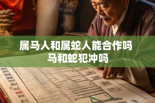 属马人和属蛇人能合作吗 马和蛇犯冲吗
