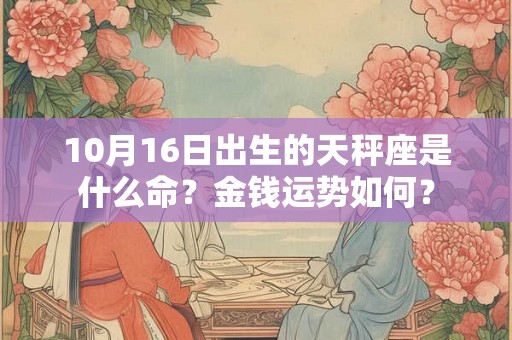 10月16日出生的天秤座是什么命?金钱运势如何? 10月16日出生的天秤座是什么命?金钱运势如何?