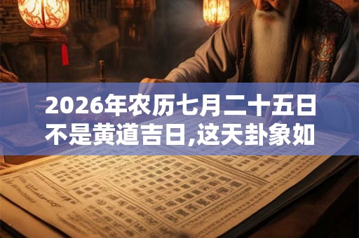 2026年农历七月二十五日不是黄道吉日,这天卦象如何？