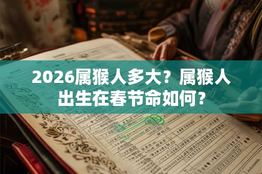 2026属猴人多大？属猴人出生在春节命如何？