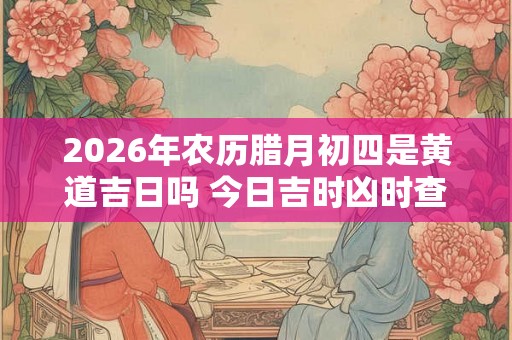 2026年农历腊月初四是黄道吉日吗 今日吉时凶时查询