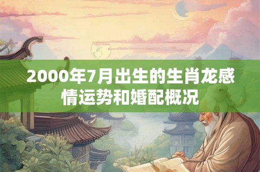 2000年7月出生的生肖龙感情运势和婚配概况