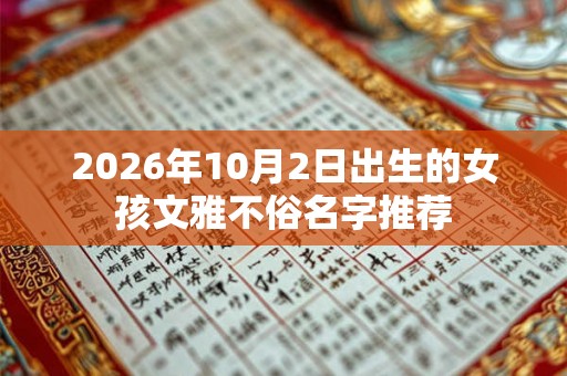 2026年10月2日出生的女孩文雅不俗名字推荐