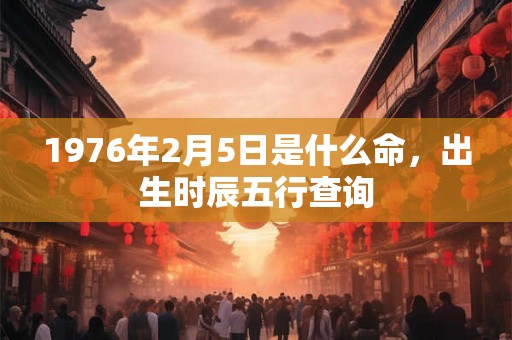 1976年2月5日是什么命，出生时辰五行查询