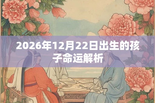 2026年12月22日出生的孩子命运解析