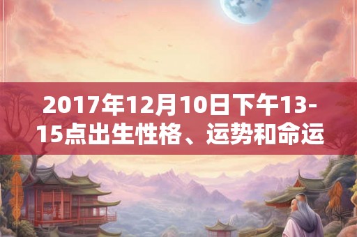 2017年12月10日下午13-15点出生性格、运势和命运 2017年12月10日下午13-15点出生性格、运势和命运