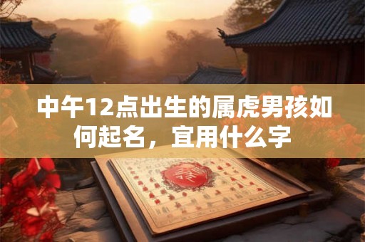 中午12点出生的属虎男孩如何起名，宜用什么字