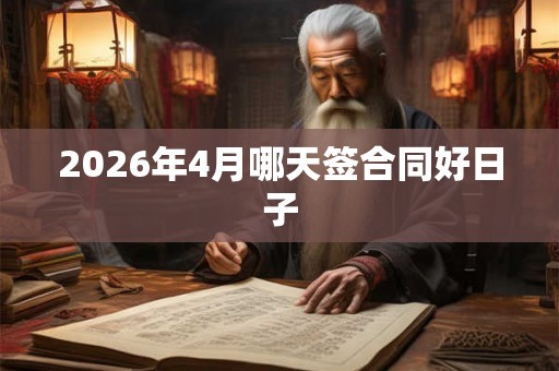 2026年4月哪天签合同好日子