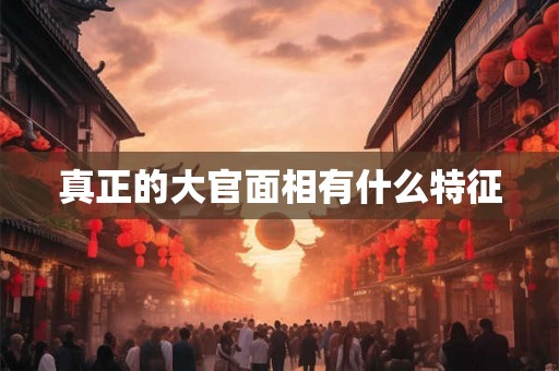 真正的大官面相有什么特征