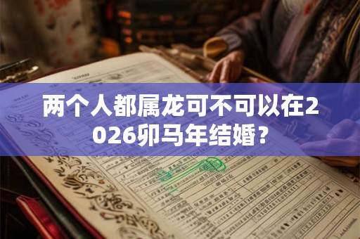 两个人都属龙可不可以在2026卯马年结婚？