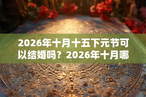 2026年十月十五下元节可以结婚吗？2026年十月哪些日子适合结婚？