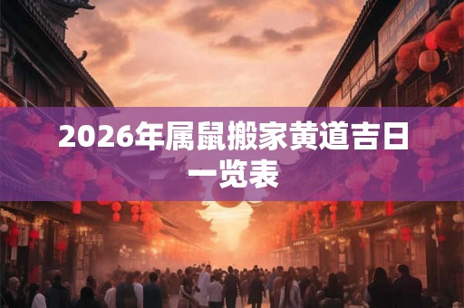 2026年属鼠搬家黄道吉日一览表