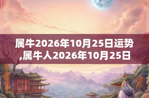 属牛2026年10月25日运势,属牛人2026年10月25日财运,生肖牛2026年10月25日运势
