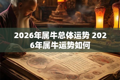 2026年属牛总体运势 2026年属牛运势如何