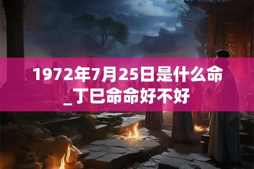 1972年7月25日是什么命_丁巳命命好不好