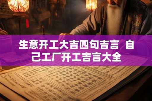 生意开工大吉四句吉言  自己工厂开工吉言大全
