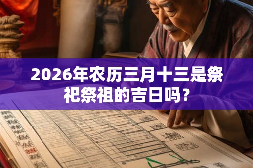 2026年农历三月十三是祭祀祭祖的吉日吗？