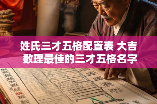 姓氏三才五格配置表 大吉 数理最佳的三才五格名字