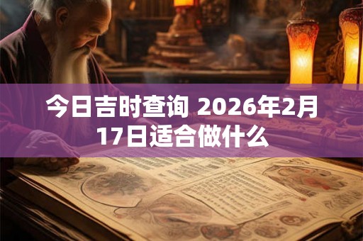 今日吉时查询 2026年2月17日适合做什么 今日吉时查询 2026年2月17日适合做什么