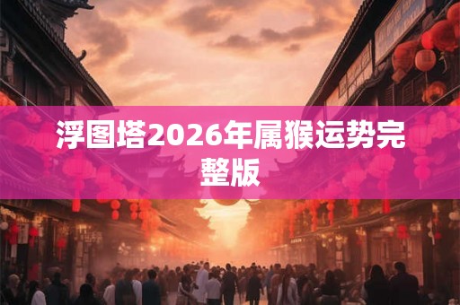 浮图塔2026年属猴运势完整版