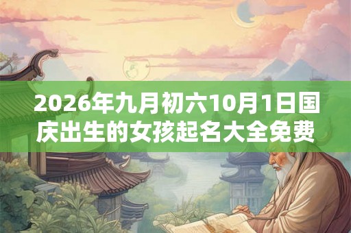 2026年九月初六10月1日国庆出生的女孩起名大全免费取名
