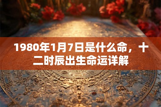 1980年1月7日是什么命，十二时辰出生命运详解
