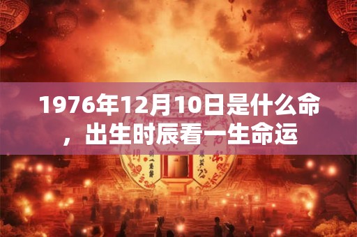 1976年12月10日是什么命，出生时辰看一生命运