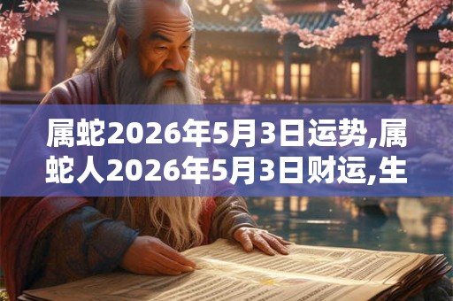 属蛇2026年5月3日运势,属蛇人2026年5月3日财运,生肖蛇2026年5月3日运势