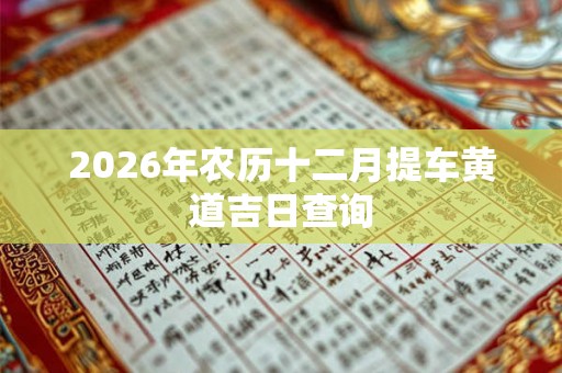 2026年农历十二月提车黄道吉日查询