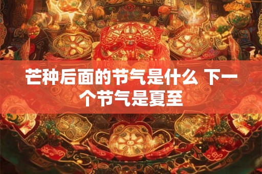 芒种后面的节气是什么 下一个节气是夏至