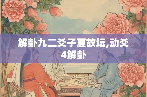 解卦九二爻子夏故坛,动爻4解卦