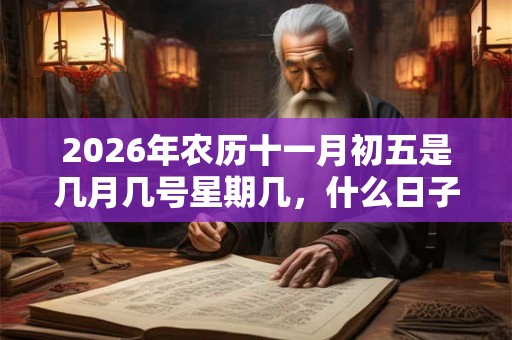 2026年农历十一月初五是几月几号星期几，什么日子？