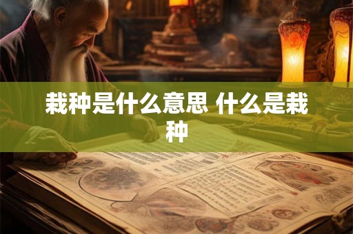 栽种是什么意思 什么是栽种