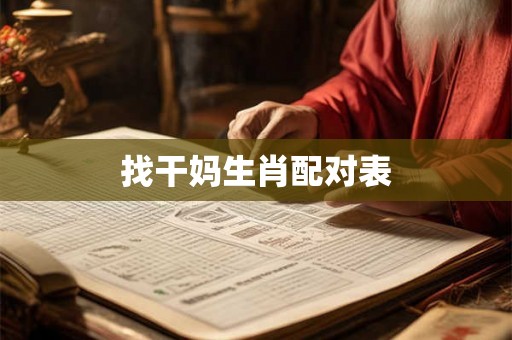 找干妈生肖配对表