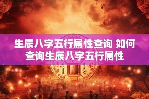 生辰八字五行属性查询 如何查询生辰八字五行属性 生辰八字五行属性查询 如何查询生辰八字五行属性