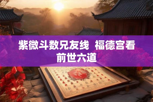 紫微斗数兄友线  福德宫看前世六道