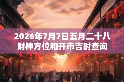 2026年7月7日五月二十八财神方位和开市吉时查询