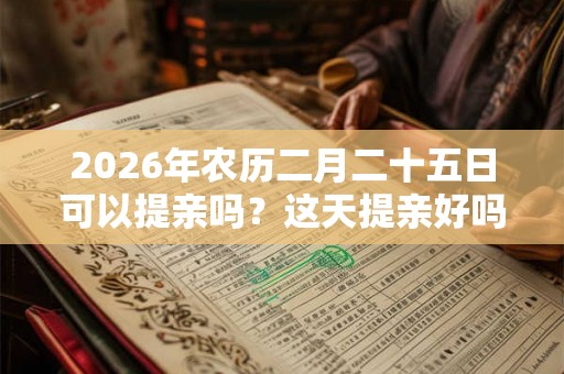 2026年农历二月二十五日可以提亲吗？这天提亲好吗？