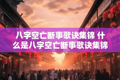 八字空亡断事歌诀集锦 什么是八字空亡断事歌诀集锦