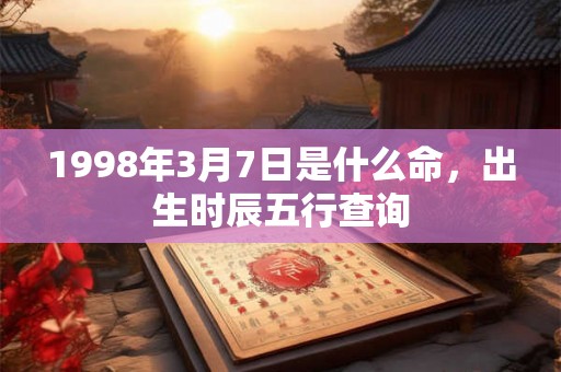 1998年3月7日是什么命，出生时辰五行查询
