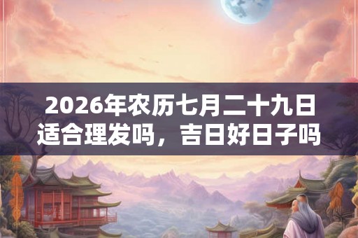 2026年农历七月二十九日适合理发吗,吉日好日子吗? 2026年农历七月二十九日适合理发吗,吉日好日子吗?