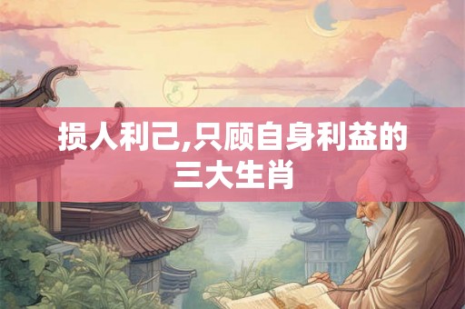 损人利己,只顾自身利益的三大生肖 损人利己,只顾自身利益的三大生肖