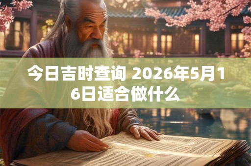 今日吉时查询 2026年5月16日适合做什么