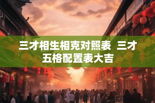 三才相生相克对照表  三才五格配置表大吉