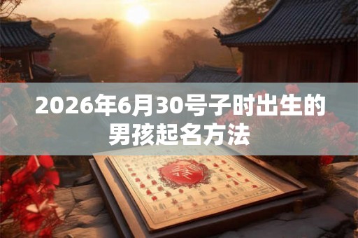 2026年6月30号子时出生的男孩起名方法