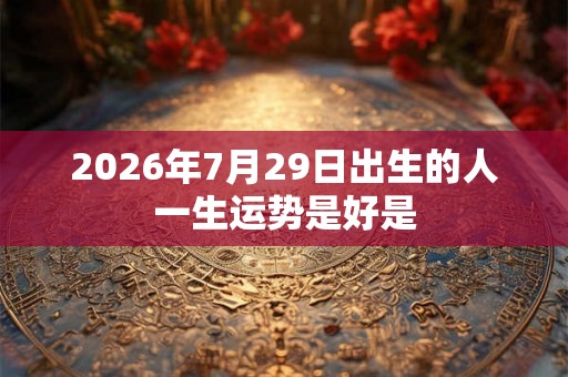 2026年7月29日出生的人一生运势是好是